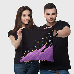 Подушка квадратная Фиолетовая волна текстура, цвет: 3D-принт — фото 2