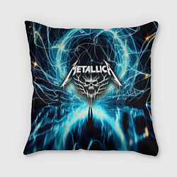 Подушка квадратная Neon glow - Metallica, цвет: 3D-принт