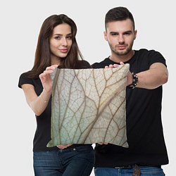 Подушка квадратная Прожилки листика, цвет: 3D-принт — фото 2