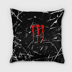 Подушка квадратная Monster обрывки красок, цвет: 3D-принт