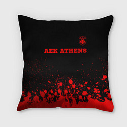 Подушка квадратная AEK Athens - red gradient посередине, цвет: 3D-принт