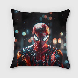 Подушка квадратная Человек-паук и вспышки света, цвет: 3D-принт