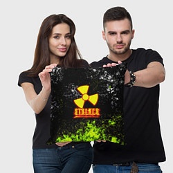 Подушка квадратная Stalker брызги красок, цвет: 3D-принт — фото 2