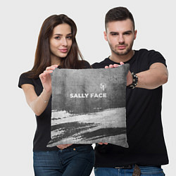 Подушка квадратная Sally Face - grey gradient посередине, цвет: 3D-принт — фото 2
