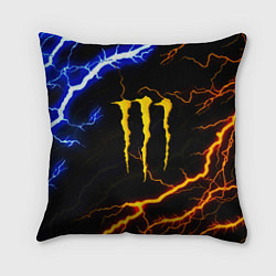 Подушка квадратная Monster energy storm, цвет: 3D-принт