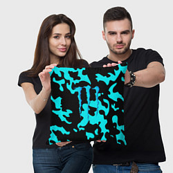 Подушка квадратная Monster energy камуфляж голубой, цвет: 3D-принт — фото 2
