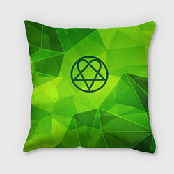 Подушка квадратная HIM green poly, цвет: 3D-принт