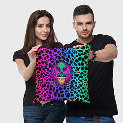 Подушка квадратная Кактус инопланетянин, цвет: 3D-принт — фото 2