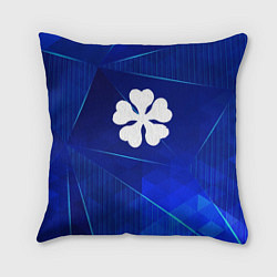 Подушка квадратная Black Clover blue poly, цвет: 3D-принт