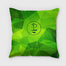 Подушка квадратная Pink Floyd green poly, цвет: 3D-принт