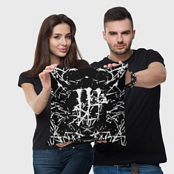 Подушка квадратная Monster energy белые штрихи краско, цвет: 3D-принт — фото 2