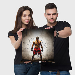 Подушка квадратная Боксер в красном, цвет: 3D-принт — фото 2