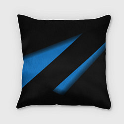 Подушка квадратная Color blue black line, цвет: 3D-принт