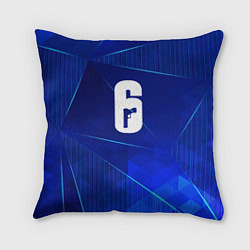 Подушка квадратная Rainbow Six blue poly, цвет: 3D-принт
