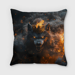 Подушка квадратная Волк в огне, цвет: 3D-принт