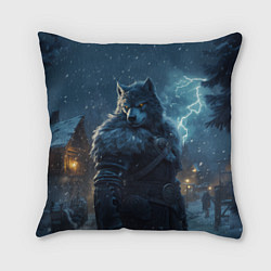 Подушка квадратная Волк в доспехах, цвет: 3D-принт