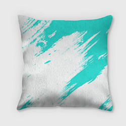 Подушка квадратная Color white light blue, цвет: 3D-принт