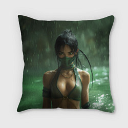 Подушка квадратная Jade мортал комбат, цвет: 3D-принт