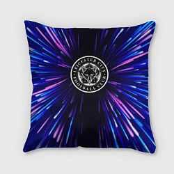 Подушка квадратная Leicester City neon energy, цвет: 3D-принт