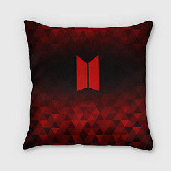 Подушка квадратная BTS red poly, цвет: 3D-принт