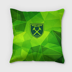 Подушка квадратная West Ham green poly, цвет: 3D-принт