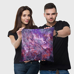 Подушка квадратная Абстракция - purple space stone, цвет: 3D-принт — фото 2