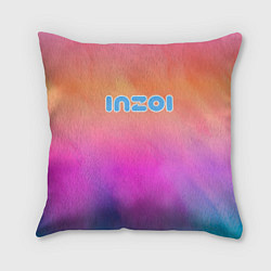 Подушка квадратная Inzoi розово-оранжевый фон, цвет: 3D-принт
