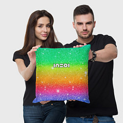 Подушка квадратная Inzoi блестящий радужный фон, цвет: 3D-принт — фото 2