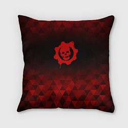 Подушка квадратная Gears of War red poly, цвет: 3D-принт