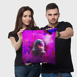 Подушка квадратная Космонавт красочный, цвет: 3D-принт — фото 2