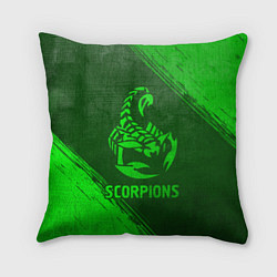 Подушка квадратная Scorpions - green gradient, цвет: 3D-принт