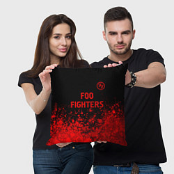 Подушка квадратная Foo Fighters - red gradient посередине, цвет: 3D-принт — фото 2