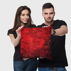 Подушка квадратная Абстракция - red shabby wall, цвет: 3D-принт — фото 2