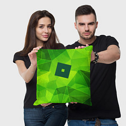 Подушка квадратная Roblox green poly, цвет: 3D-принт — фото 2