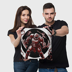 Подушка квадратная Doom red guardian, цвет: 3D-принт — фото 2