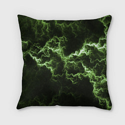 Подушка квадратная Lightning green glow, цвет: 3D-принт