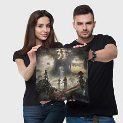 Подушка квадратная Экспедиция Clair Obscur expedition 33, цвет: 3D-принт — фото 2