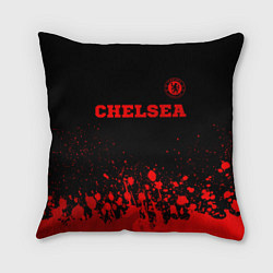 Подушка квадратная Chelsea - red gradient посередине, цвет: 3D-принт