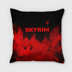 Подушка квадратная Skyrim - red gradient посередине, цвет: 3D-принт