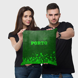 Подушка квадратная Porto - green gradient посередине, цвет: 3D-принт — фото 2