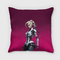 Подушка квадратная Beauty cyber Barbie - ai art fantasy, цвет: 3D-принт