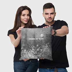 Подушка квадратная Gears of War - grey gradient посередине, цвет: 3D-принт — фото 2