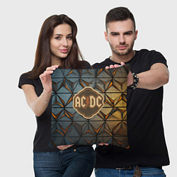 Подушка квадратная ACDC винтажный логотип, цвет: 3D-принт — фото 2