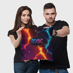Подушка квадратная ACDC логотип в градиенте, цвет: 3D-принт — фото 2