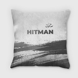 Подушка квадратная Hitman - white gradient посередине, цвет: 3D-принт