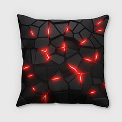 Подушка квадратная Красная неоновая броня