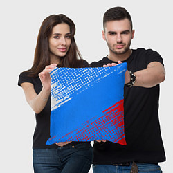 Подушка квадратная Патриот - флаг, цвет: 3D-принт — фото 2
