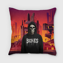 Подушка квадратная Bones скелет, цвет: 3D-принт