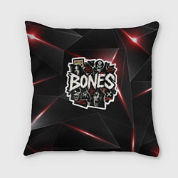 Подушка квадратная Bones logo stickers, цвет: 3D-принт