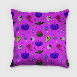 Подушка квадратная Halloween pink, цвет: 3D-принт